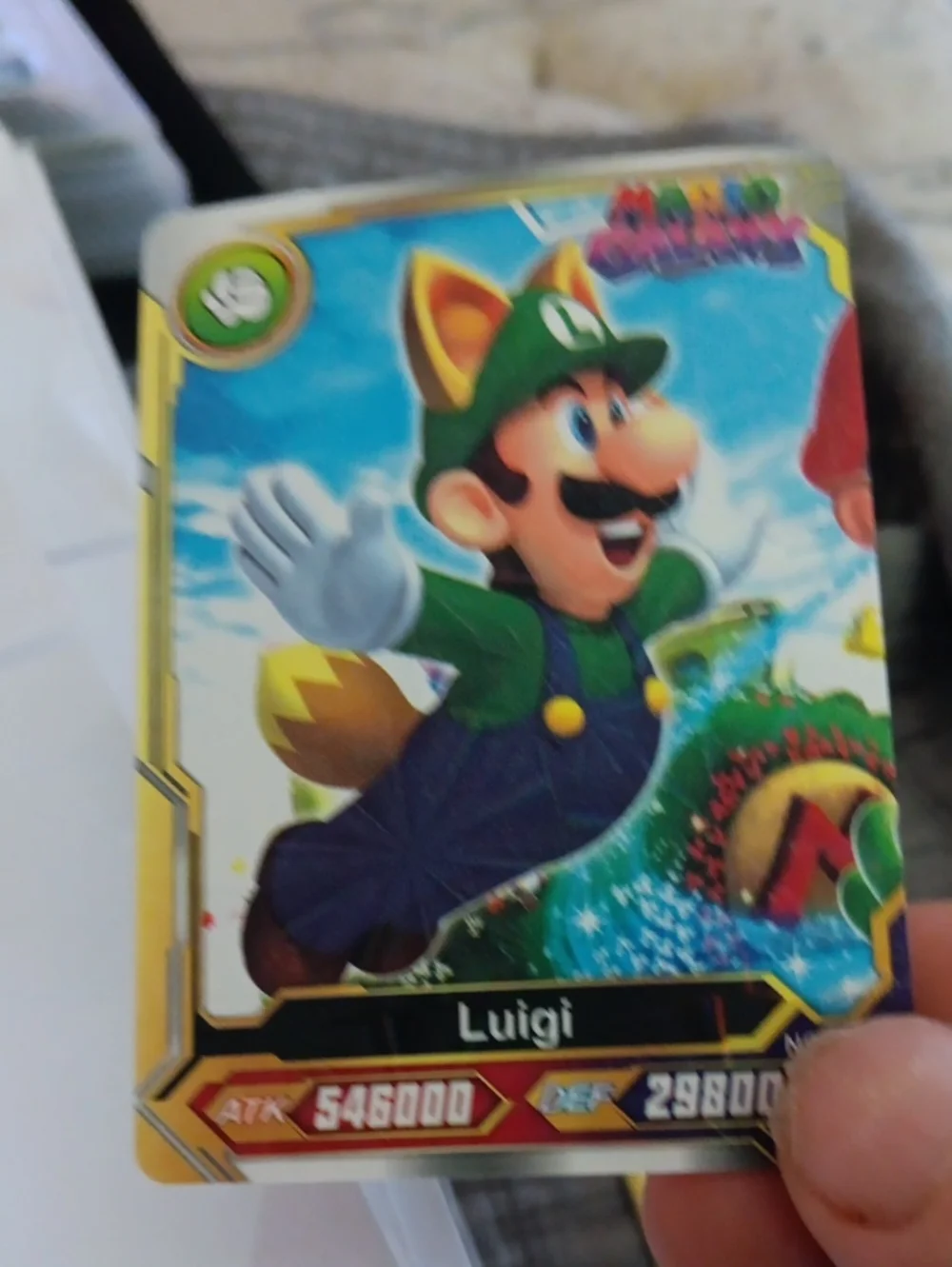 Nintendo Luigi Trading Card – Green, Blue, Yellow Accents